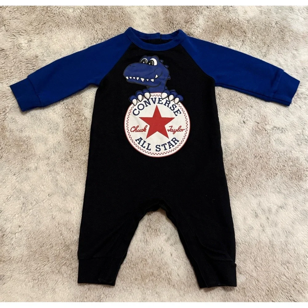 Converse Blue Dinosaur Baby Romper Size 3 Months